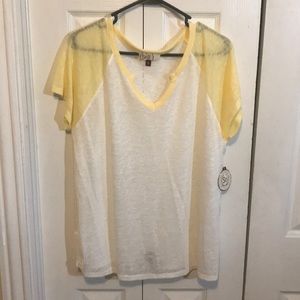 SO Yellow & White Baseball Tee